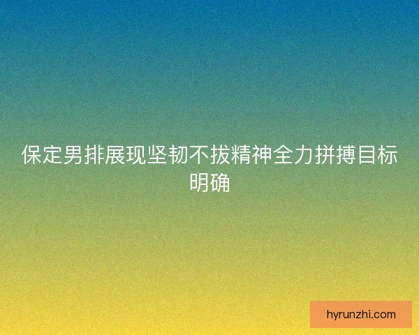 保定男排展现坚韧不拔精神全力拼搏目标明确